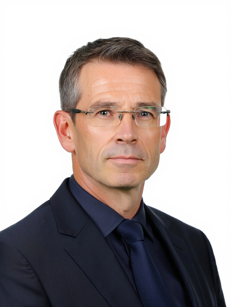 Portrait of an aerospace systems engineer who specializes in implementing adaptive signal processing for satellite communications and orbital data links.